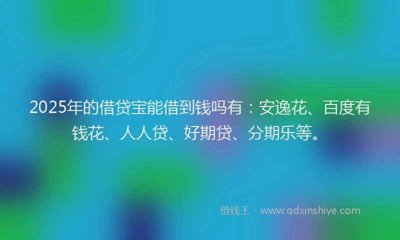 2025年的借贷宝能借到钱吗有：安逸花、百度有钱花、人人贷、好期贷、分期乐等。