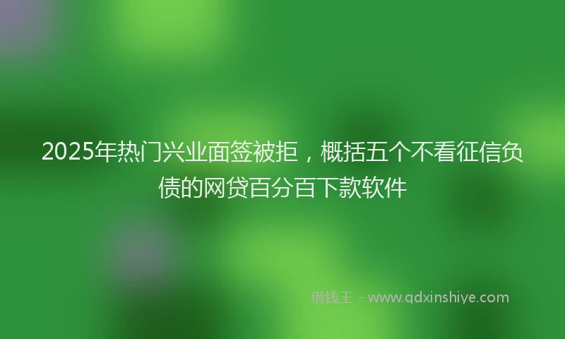 2025年热门兴业面签被拒，概括五个不看征信负债的网贷百分百下款软件