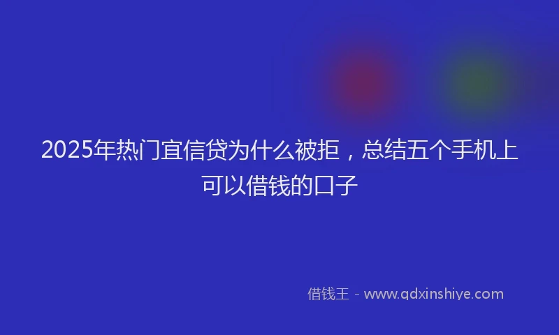 2025年热门宜信贷为什么被拒，总结五个手机上可以借钱的口子