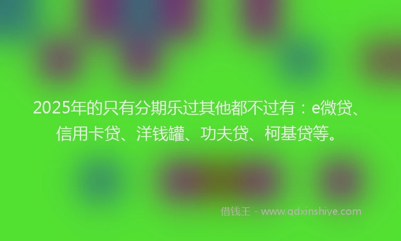 2025年的只有分期乐过其他都不过有：e微贷、信用卡贷、洋钱罐、功夫贷、柯基贷等。