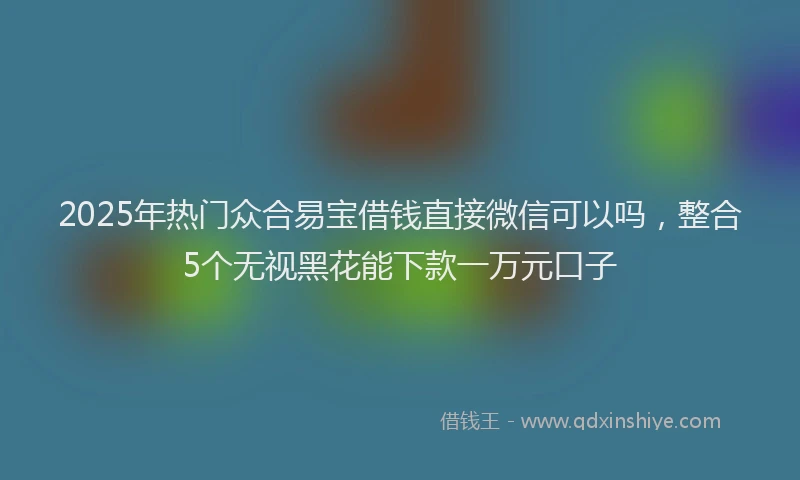 2025年热门众合易宝借钱直接微信可以吗，整合5个无视黑花能下款一万元口子