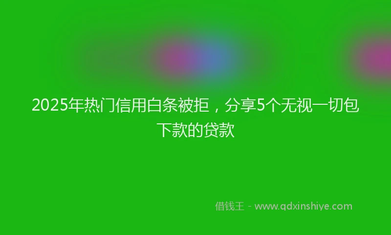 2025年热门信用白条被拒，分享5个无视一切包下款的贷款