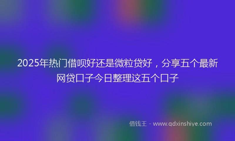 2025年热门借呗好还是微粒贷好，分享五个最新网贷口子今日整理这五个口子