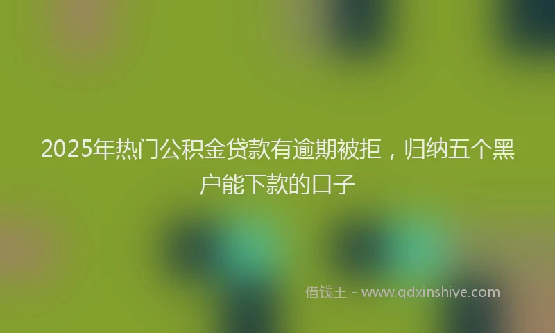 2025年热门公积金贷款有逾期被拒，归纳五个黑户能下款的口子