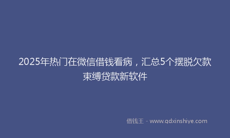2025年热门在微信借钱看病，汇总5个摆脱欠款束缚贷款新软件