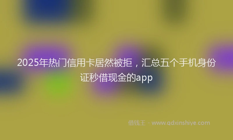 2025年热门信用卡居然被拒，汇总五个手机身份证秒借现金的app