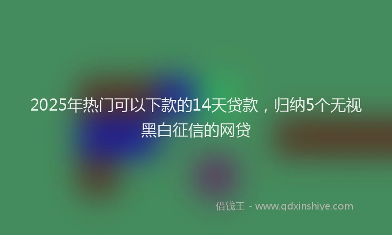 2025年热门可以下款的14天贷款，归纳5个无视黑白征信的网贷
