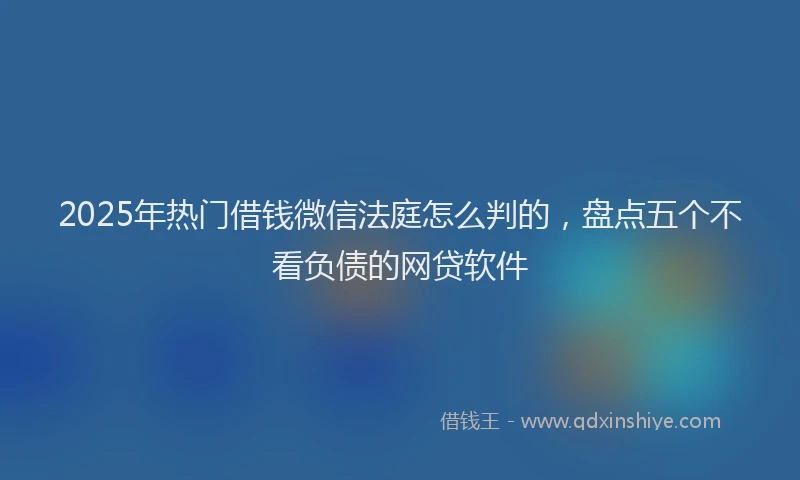 2025年热门借钱微信法庭怎么判的，盘点五个不看负债的网贷软件