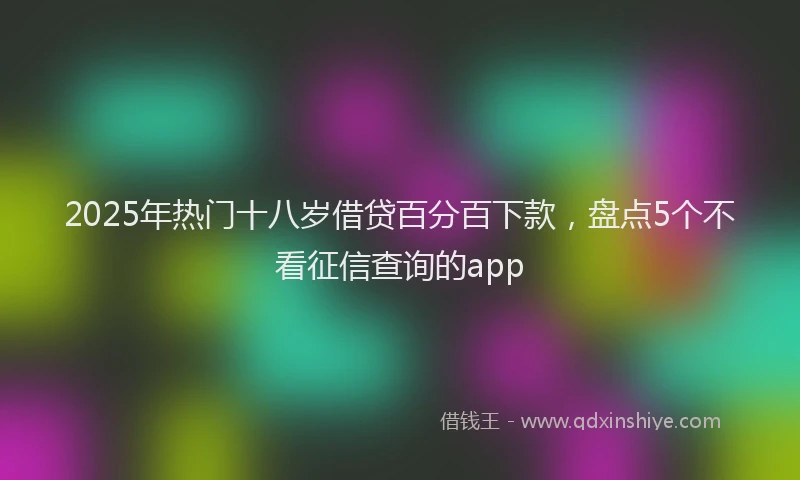 2025年热门十八岁借贷百分百下款，盘点5个不看征信查询的app