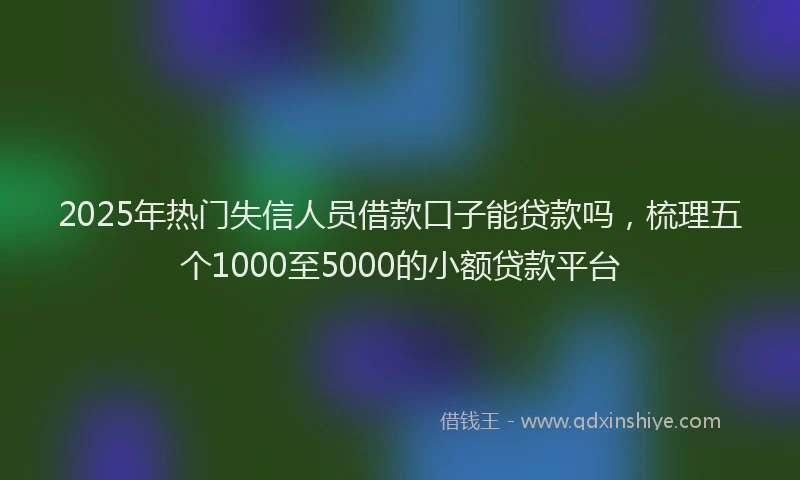 2025年热门失信人员借款口子能贷款吗，梳理五个1000至5000的小额贷款平台