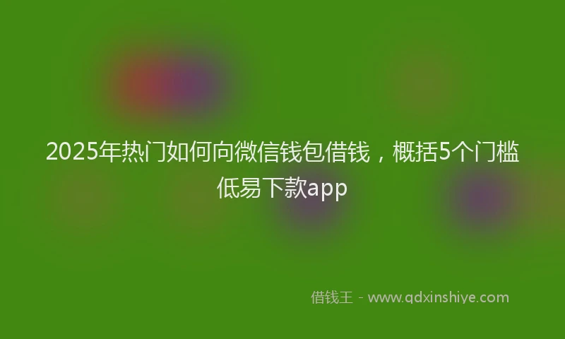 2025年热门如何向微信钱包借钱，概括5个门槛低易下款app