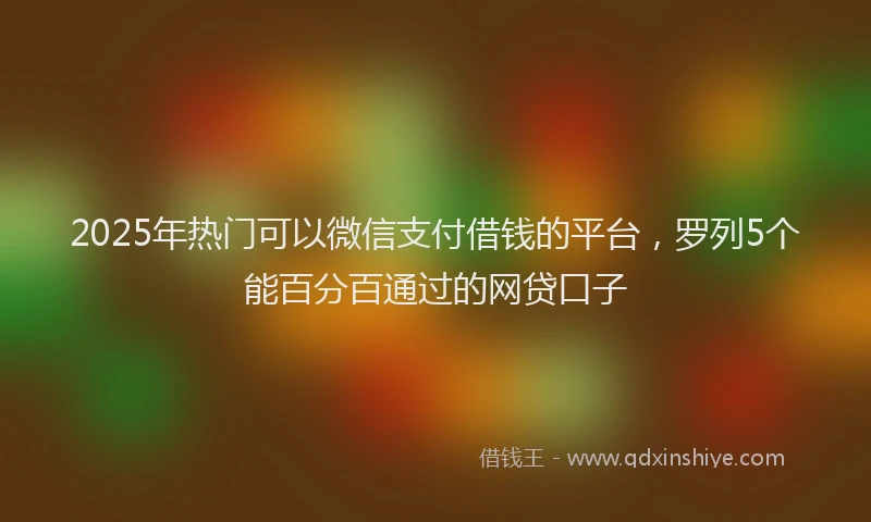 2025年热门可以微信支付借钱的平台，罗列5个能百分百通过的网贷口子