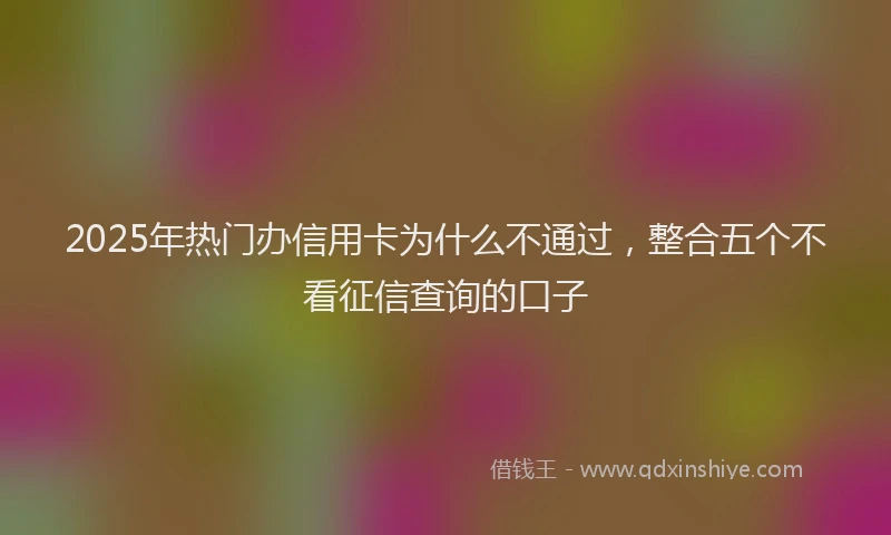 2025年热门办信用卡为什么不通过，整合五个不看征信查询的口子
