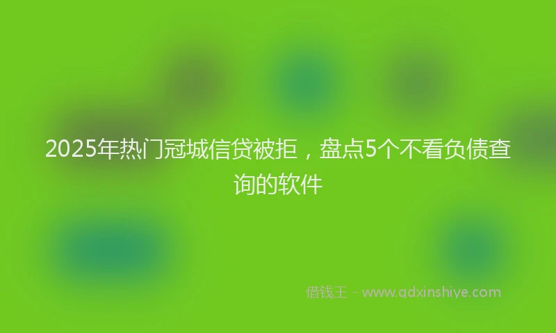 2025年热门冠城信贷被拒，盘点5个不看负债查询的软件
