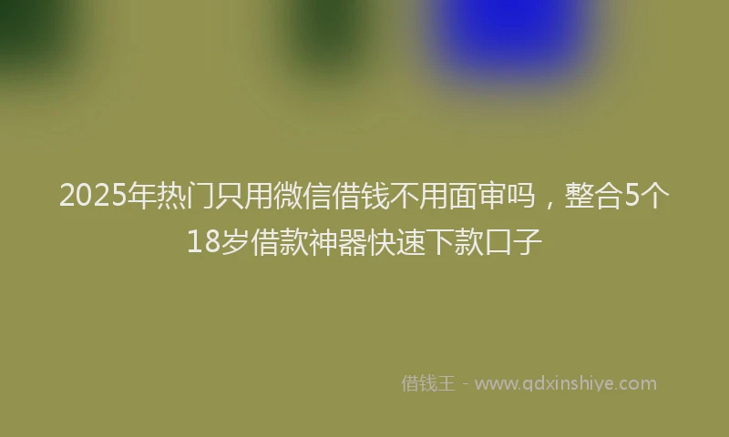 2025年热门只用微信借钱不用面审吗，整合5个18岁借款神器快速下款口子