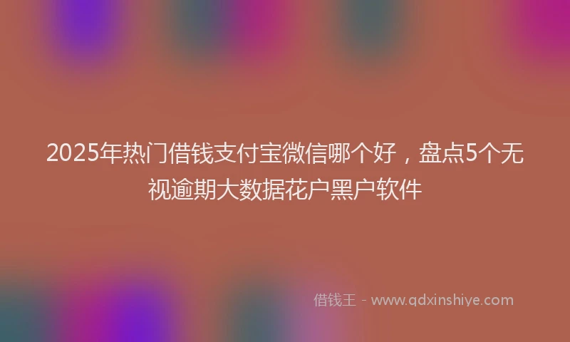 2025年热门借钱支付宝微信哪个好，盘点5个无视逾期大数据花户黑户软件