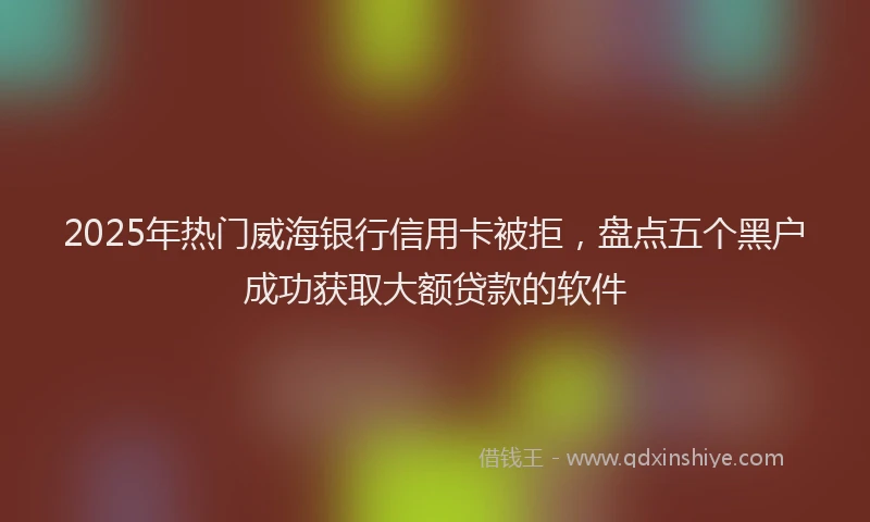 2025年热门威海银行信用卡被拒，盘点五个黑户成功获取大额贷款的软件