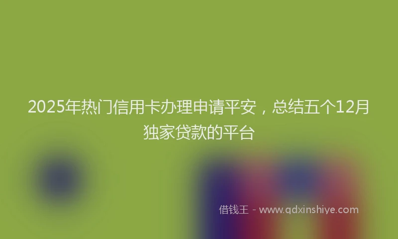 2025年热门信用卡办理申请平安，总结五个12月独家贷款的平台