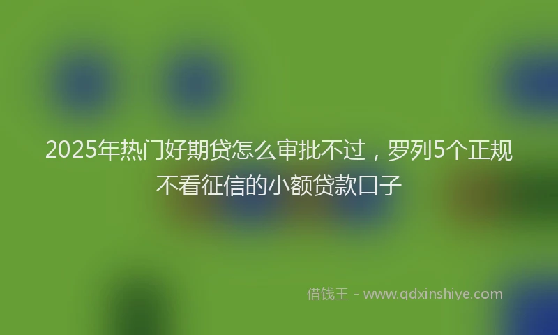 2025年热门好期贷怎么审批不过，罗列5个正规不看征信的小额贷款口子