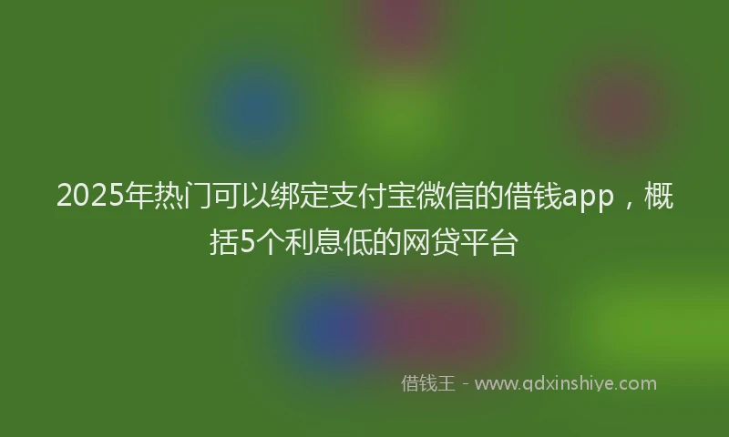 2025年热门可以绑定支付宝微信的借钱app，概括5个利息低的网贷平台