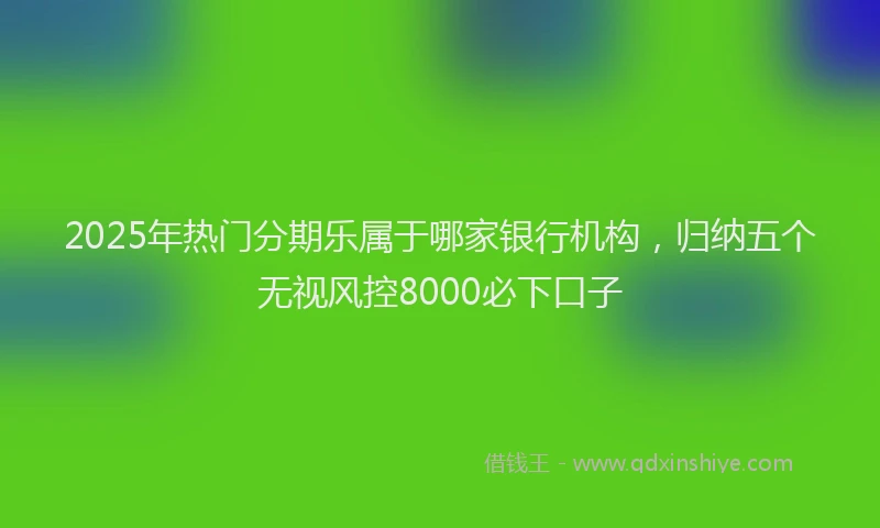 2025年热门分期乐属于哪家银行机构，归纳五个无视风控8000必下口子