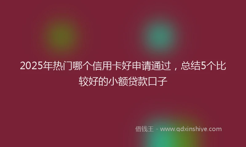 2025年热门哪个信用卡好申请通过，总结5个比较好的小额贷款口子