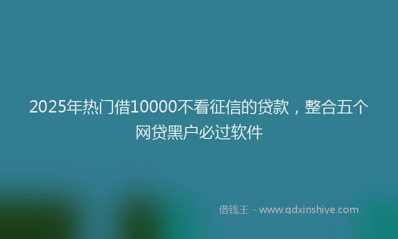 2025年热门借10000不看征信的贷款，整合五个网贷黑户必过软件