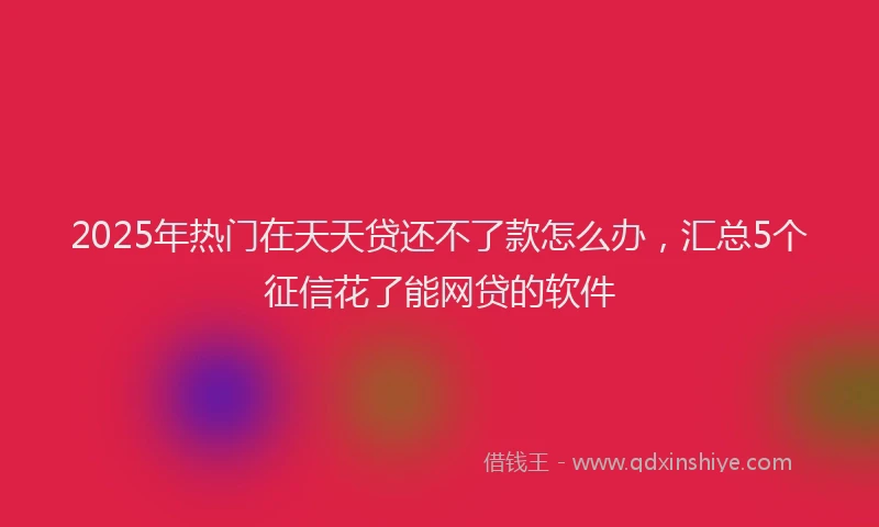 2025年热门在天天贷还不了款怎么办，汇总5个征信花了能网贷的软件