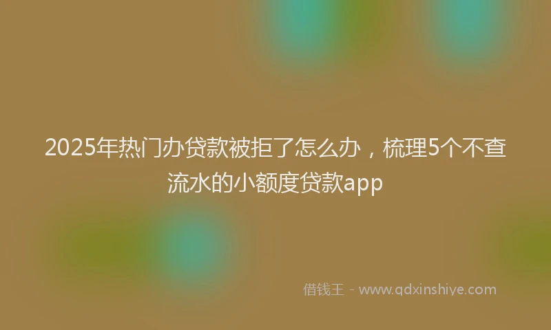2025年热门办贷款被拒了怎么办，梳理5个不查流水的小额度贷款app