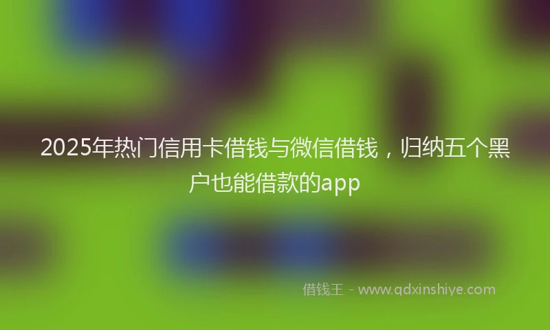 2025年热门信用卡借钱与微信借钱，归纳五个黑户也能借款的app