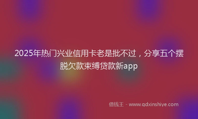 2025年热门兴业信用卡老是批不过，分享五个摆脱欠款束缚贷款新app