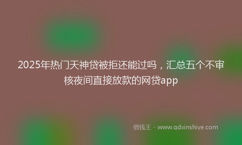 2025年热门天神贷被拒还能过吗，汇总五个不审核夜间直接放款的网贷app