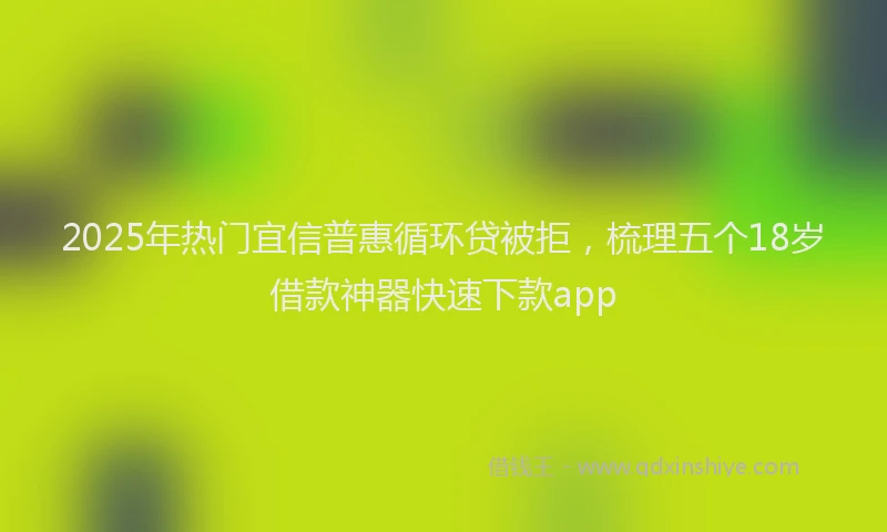 2025年热门宜信普惠循环贷被拒，梳理五个18岁借款神器快速下款app