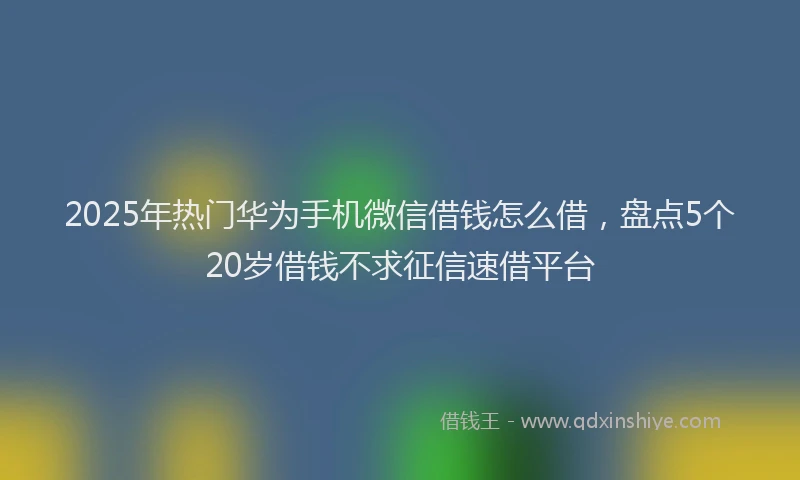 2025年热门华为手机微信借钱怎么借，盘点5个20岁借钱不求征信速借平台