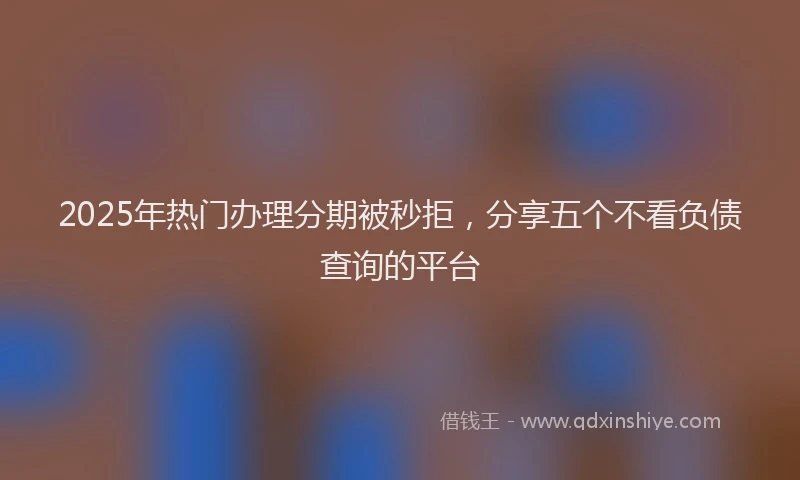 2025年热门办理分期被秒拒，分享五个不看负债查询的平台