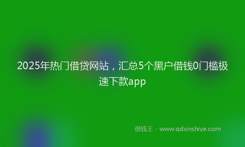 2025年热门借贷网站,汇总5个黑户借钱0门槛极速下款app