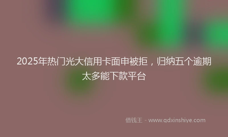 2025年热门光大信用卡面申被拒，归纳五个逾期太多能下款平台