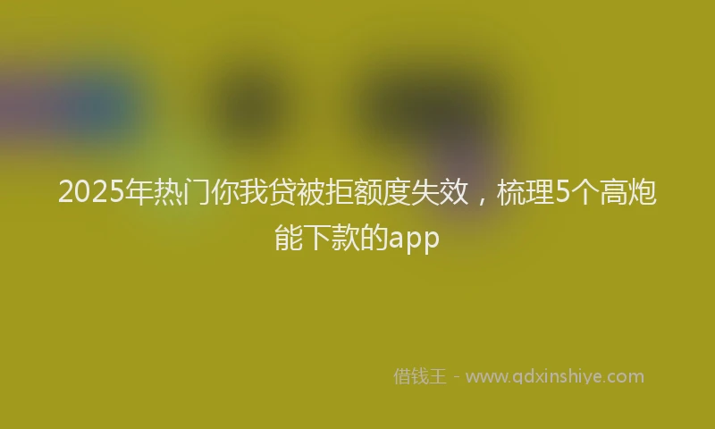 2025年热门你我贷被拒额度失效，梳理5个高炮能下款的app