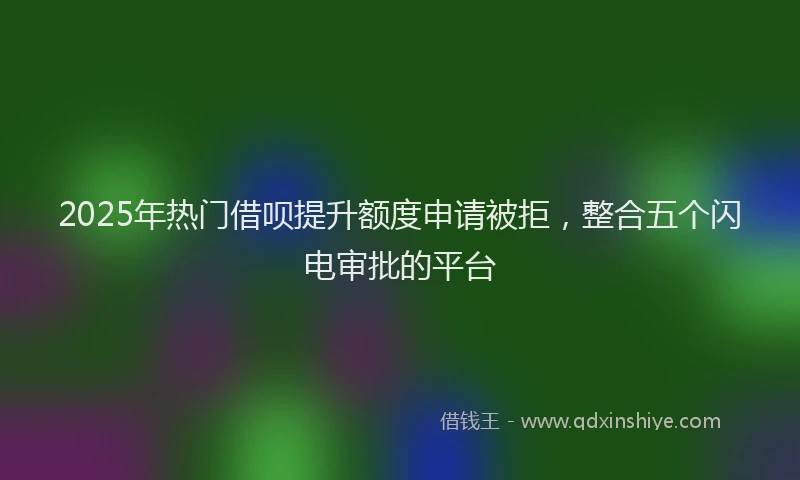 2025年热门借呗提升额度申请被拒，整合五个闪电审批的平台