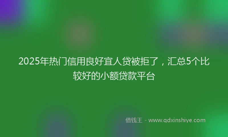 2025年热门信用良好宜人贷被拒了，汇总5个比较好的小额贷款平台