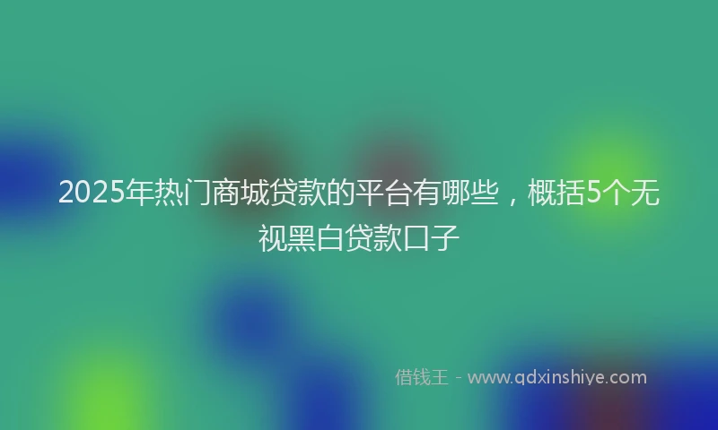 2025年热门商城贷款的平台有哪些，概括5个无视黑白贷款口子