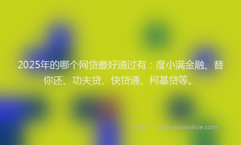 2025年的哪个网贷最好通过有：度小满金融、替你还、功夫贷、快贷通、柯基贷等。