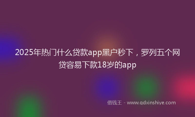 2025年热门什么贷款app黑户秒下，罗列五个网贷容易下款18岁的app