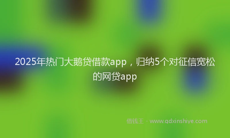 2025年热门大鹅贷借款app，归纳5个对征信宽松的网贷app