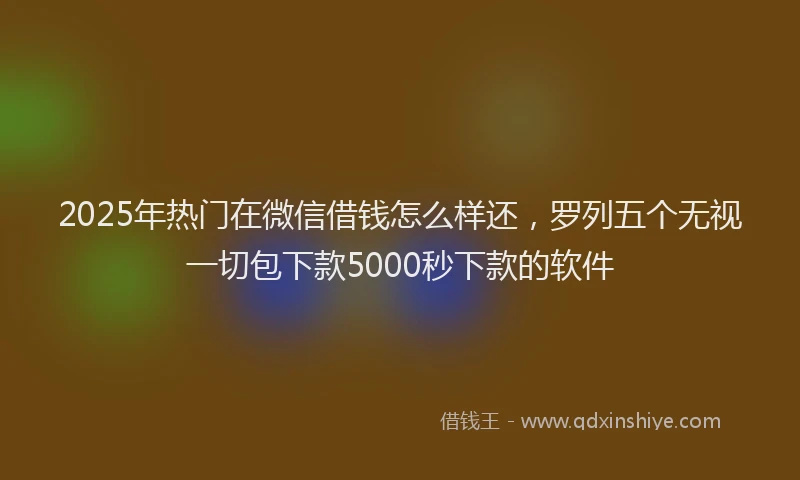 2025年热门在微信借钱怎么样还，罗列五个无视一切包下款5000秒下款的软件