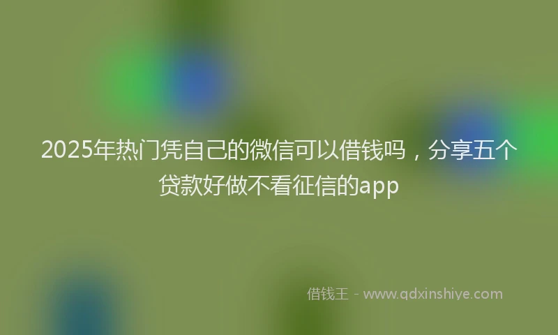 2025年热门凭自己的微信可以借钱吗，分享五个贷款好做不看征信的app