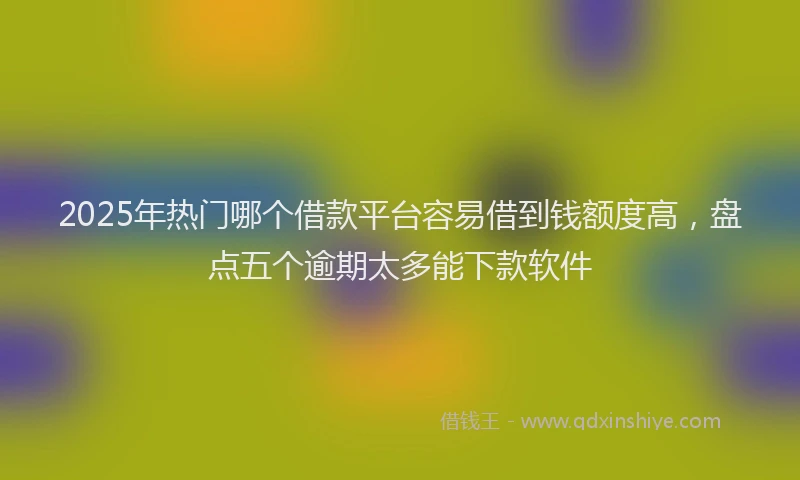 2025年热门哪个借款平台容易借到钱额度高，盘点五个逾期太多能下款软件