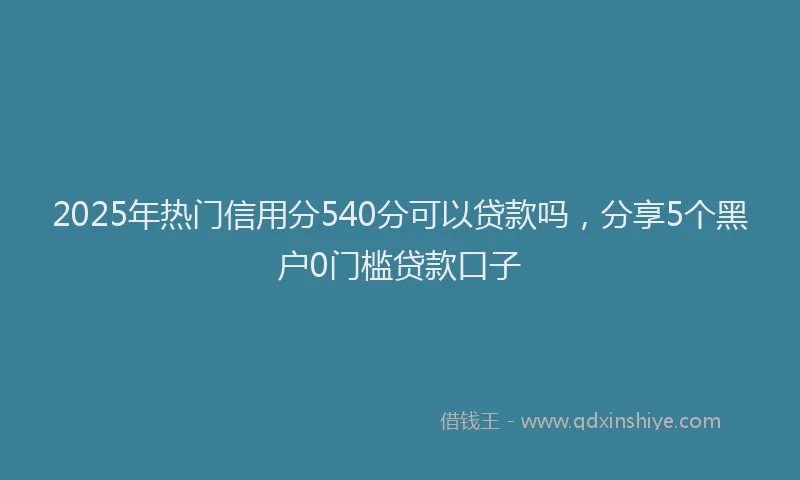 2025年热门信用分540分可以贷款吗，分享5个黑户0门槛贷款口子