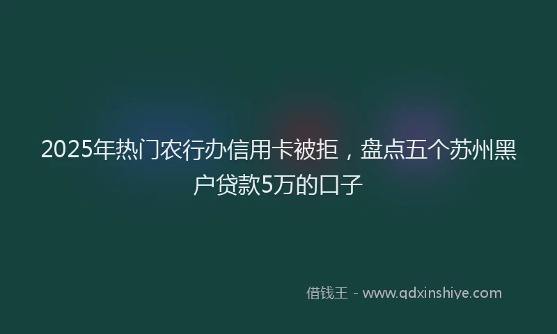 2025年热门农行办信用卡被拒，盘点五个苏州黑户贷款5万的口子