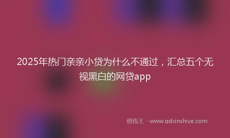 2025年热门亲亲小贷为什么不通过，汇总五个无视黑白的网贷app